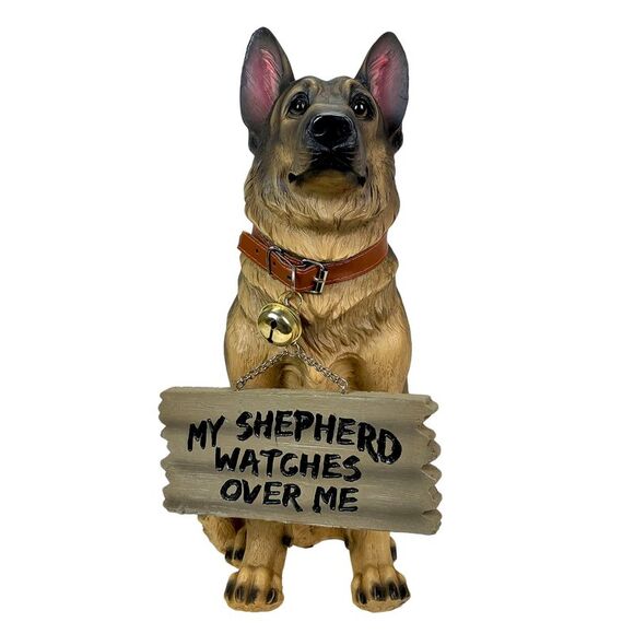 I Don't Dial 911 German Shepherd Guard Dog Warning Statue - Picture 10 of 10